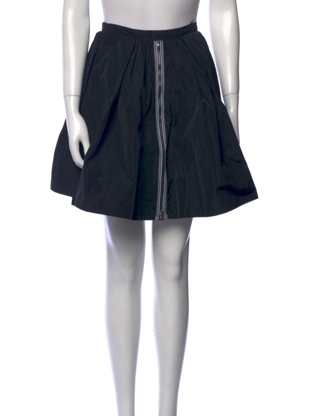 Carven Black Circle Skirt with Front Zip